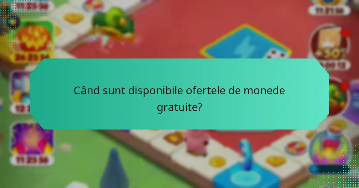 Când sunt disponibile ofertele de monede gratuite?