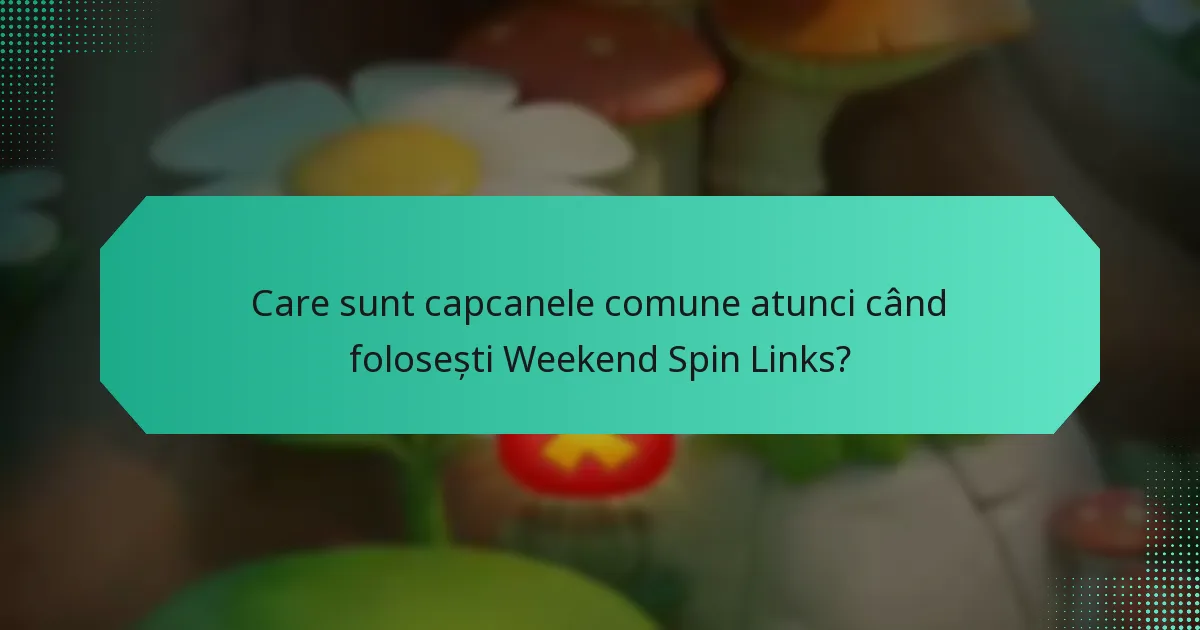 Care sunt capcanele comune atunci când folosești Weekend Spin Links?