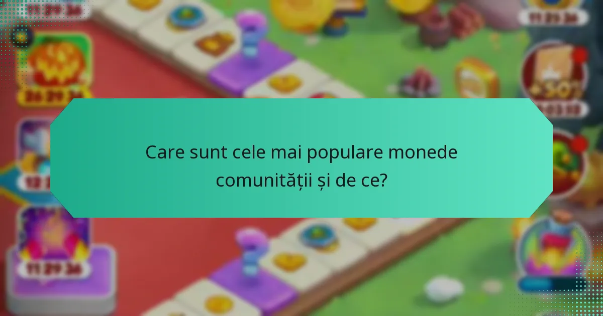Care sunt cele mai populare monede comunității și de ce?