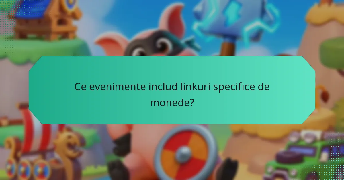 Ce evenimente includ linkuri specifice de monede?