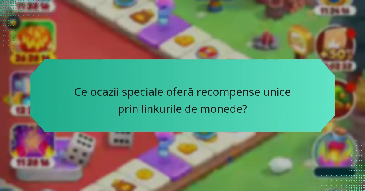 Ce ocazii speciale oferă recompense unice prin linkurile de monede?
