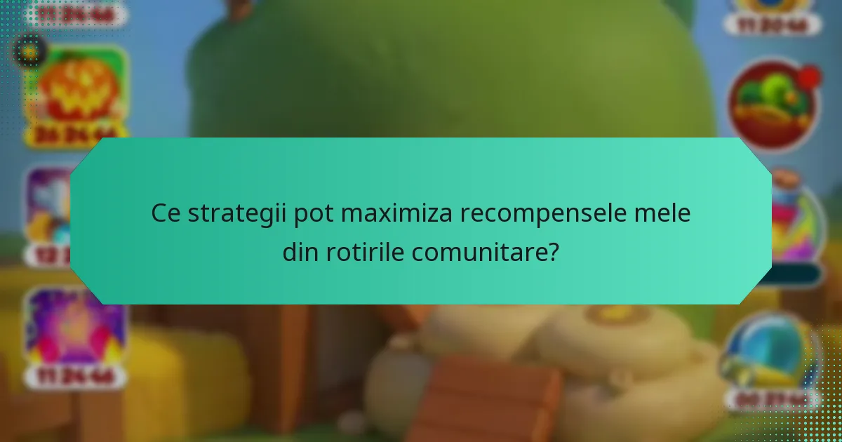Ce strategii pot maximiza recompensele mele din rotirile comunitare?