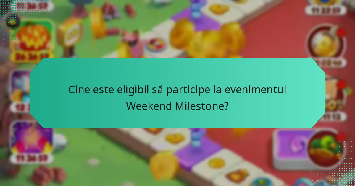 Cine este eligibil să participe la evenimentul Weekend Milestone?