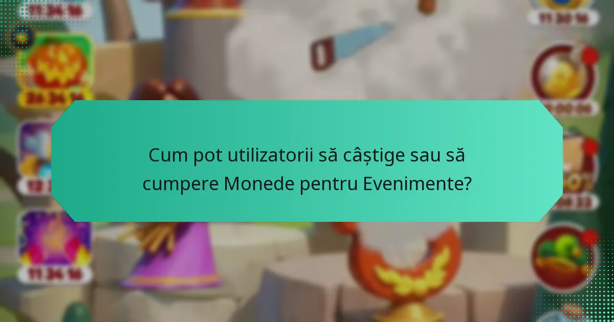 Cum pot utilizatorii să câștige sau să cumpere Monede pentru Evenimente?