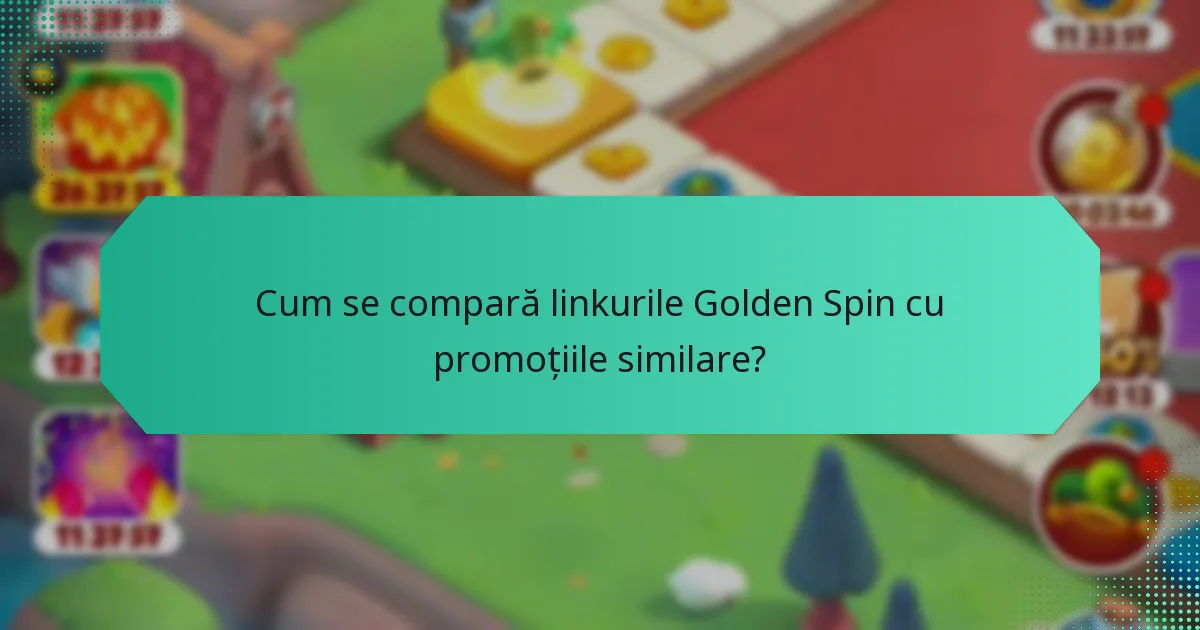 Cum se compară linkurile Golden Spin cu promoțiile similare?