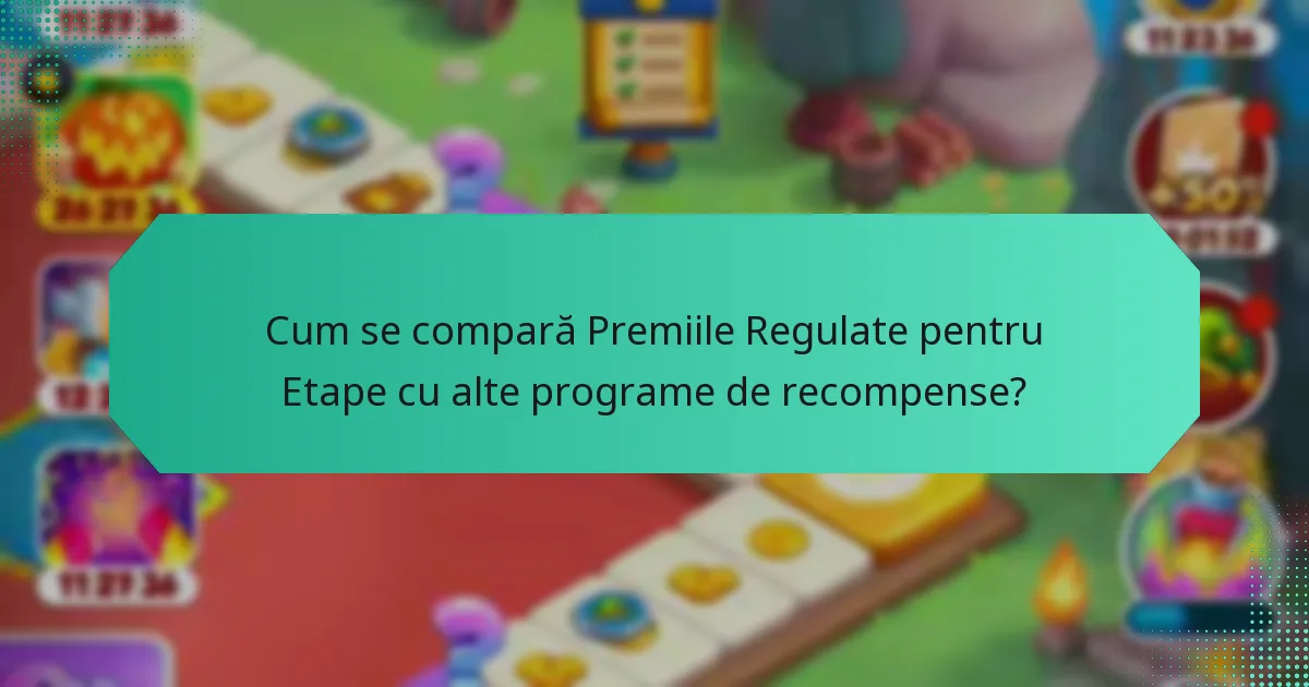 Cum se compară Premiile Regulate pentru Etape cu alte programe de recompense?